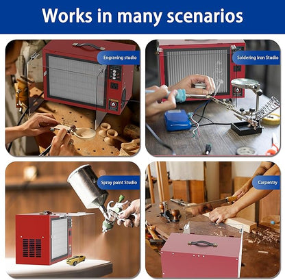 Portable Air Filtration System - Tabletop Dust Collectors (580-780CFM) for Woodworking, Movable Air Filter with Strong Vortex Fan, Benchtop Dust Collection Systems for Garage Works Shop