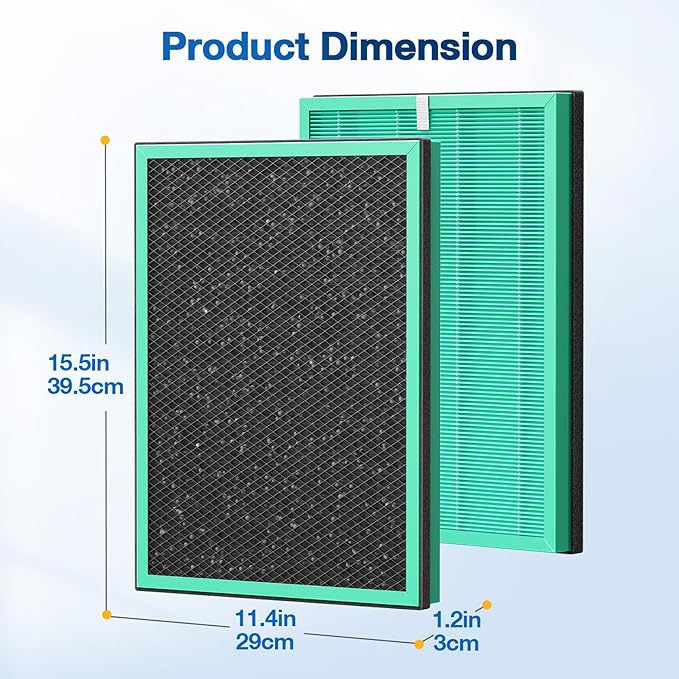 MSA3/MSA3S Pet Odor Replacement Filter Compatible with Membrane Solutions MSA3 and MSA3S Device, 4-Stage HEPA, 2 Pack