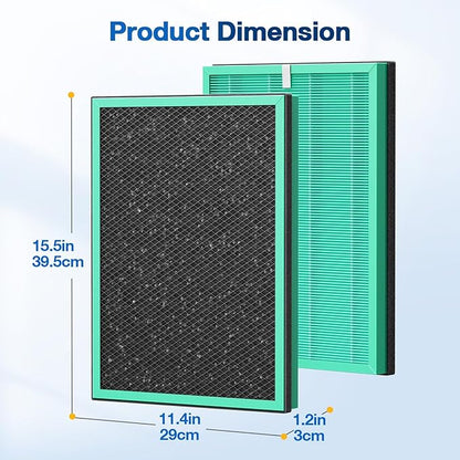 MSA3/MSA3S Pet Odor Replacement Filter Compatible with Membrane Solutions MSA3 and MSA3S Device, 4-Stage HEPA, 2 Pack