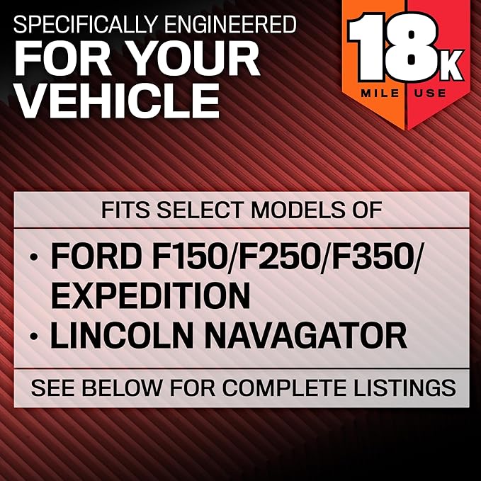 K&N Engine Air Filter:Long Life 18,000 Mile Replacement AirFilter:Compatible with 2007-2021 Ford/Lincoln Truck and SUV(F150, F150 Raptor,Expedition,Navigator, F250, F350, F450, F550, F650),KNA-2385