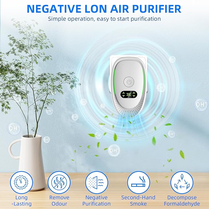 2026 Upgraded Plug in Air Purifiers for Home Air Ionizers for Dust Mites,Smoke & Pet Odor,Silent Ionizer Air Cleaners & Room Deodorizer Plug in,Dust Mite Killer for Bedroom,Office,Kitchen,6 Pack