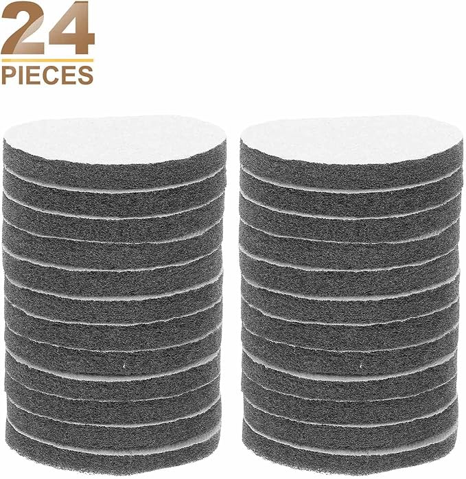 HARFINGTON 24pcs Scrubber Scouring Pads 1200 Grits 4 Inch Drill Power Brush Hoop and Loop Surface Conditioning Disc Drill Scuffing Disc Scrub Pads for Home Kitchen Cleaning, Light Gray