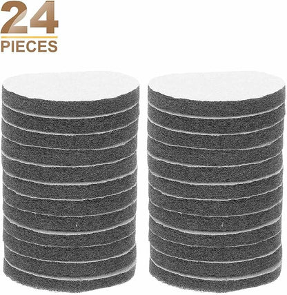 HARFINGTON 24pcs Scrubber Scouring Pads 1200 Grits 4 Inch Drill Power Brush Hoop and Loop Surface Conditioning Disc Drill Scuffing Disc Scrub Pads for Home Kitchen Cleaning, Light Gray