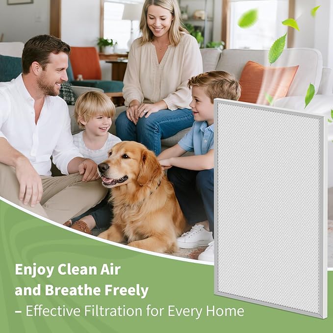 24x30x1 Reusable Air Filter MERV 8 Washable Furnace & AC Filter with 2 Extra Media Pads, Aluminum Electrostatic Air Filters for Home, Fits HVAC System, Air Conditioner, Air Handler