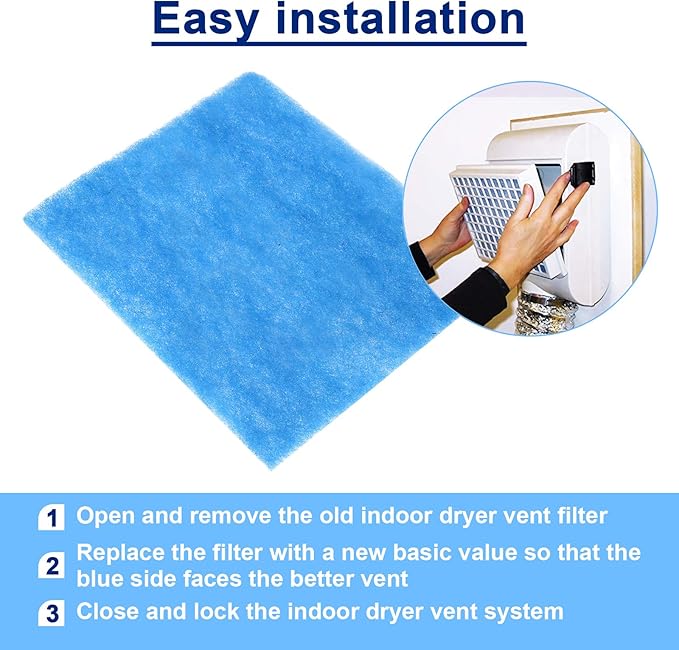 Dryer Filter Replacement Part - Compatible with Better Vent Indoor Dryer Vent (Pack of 12)