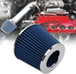 RYANSTAR RACING 89mm 3.5" High Flow Round Tapered Cone Cool Air Filter Cleaner with Top Filter Design Short 150mm tall Blue