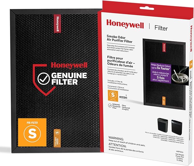 Honeywell Air Purifier Filter for Smoke Odor – Filter S for HPA3000 PowerPlus and HPA5000 Insight Series, HRFSS1