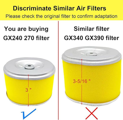 AFZE28 Air Filter for Honda GX 270 GX 240 8HP 9HP Engine Replaces 17210-ZE2-822 17210-ZE2-505 17210-ZE2-515 Lawn Mower Tiller Air Cleaner with Spark Plug