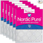 Nordic Pure 16x25x1 (Actual Size: 15 1/2 x 24 1/2 x 3/4) Tru Mini Pleat MERV 12 AC Furnace Air Filters – 2.5X More Media for Longer-Lasting, High-Efficiency Filtration - 6 Pack
