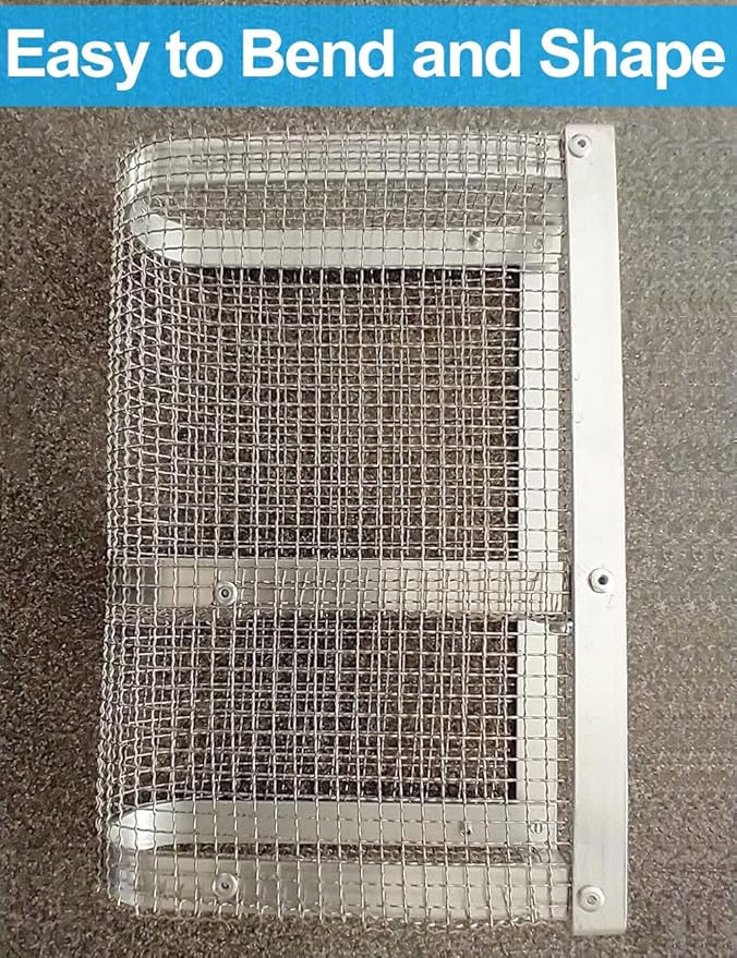 4Pack 5Mesh 10'' x 14'' Wire Mesh Screen, 304 Stainless Steel Anti-Rusted Mesh Screen, Sturdy Wire Diamaeter 0.7mm, Easy to Cut, Woven Sturdy Metal Mesh Sheets for Air Vent, DIY Project, Drainage