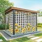 Sunflowers Outdoor Curtains for Patio Summer Floral Eucalyptus Leaf Buffalo Check Waterproof Outside Curtains with Grommet Top Weatherproof Curtain for Cabana Pergola Gazebo, 2 Pack, 54" W x 108" L