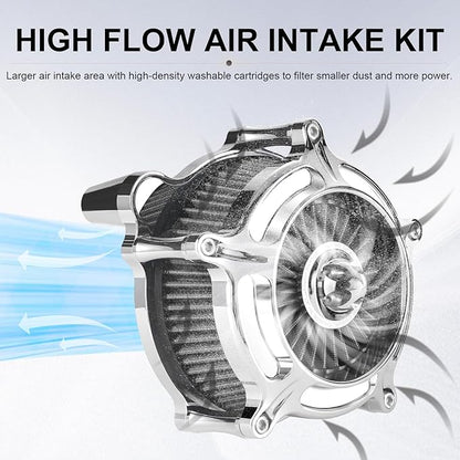Air Filter Cleaner for Harley Davidson Softail Touring Street Road King Glide Trike for Harley Davidson Air Intake Filters for Touring 08-16, Softail 16-17 Grey
