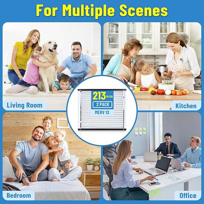 2 Pack 213 Replacement Air Filter, 20x25x4 Inches, MERV 13 Furnace Compatible with Aprilaire 1210, 1620, 2210, 2216, 3210, 4200, NOTE: Not Fit for 1213 Upgrade Kit,Model 2120, 2200