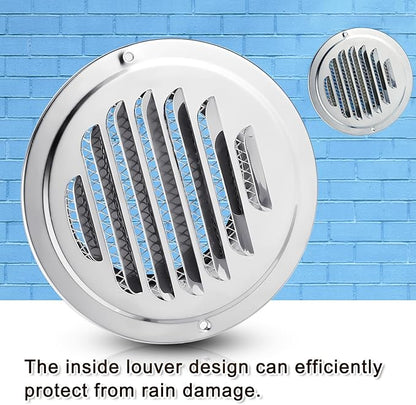 Zonon 12 Pcs Stainless Steel Soffit Vents 4 Inch Round Dryer Vent Cover with Mesh Screen for Home Outdoor Bathroom Wall Ceiling Outside Exterior Exhaust (Silver)