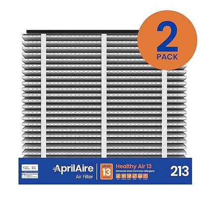 AprilAire 213 Replacement Filter for AprilAire Whole House Air Purifiers - MERV 13, Healthy Home Allergy, 20x25x4 Air Filter (Pack of 2)