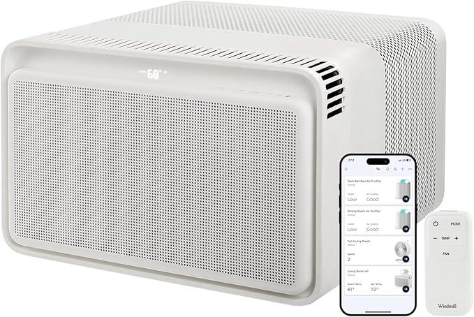 Windmill Window Air Conditioner - Quiet & Smart, Easy Install, Voice-Enabled, Remote & App Control AC Unit - 10,000 BTU Inverter w/WhisperTech