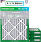 Filterbuy 15x20x2 Air Filter MERV 8 Essential Dust & Allergy Defense (4-Pack), Electrostatic Pleated HVAC AC Furnace Filters Replacement, Made in USA (Actual Size: 14.50 x 19.50 x 1.75)