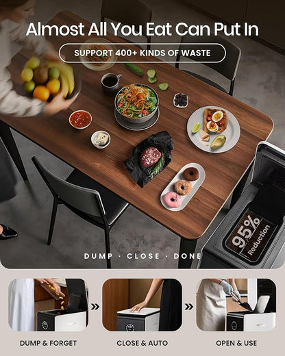 GEME Smart 19L Electric Composter for Kitchen, Filter No Need to Change, Real Compost, Not Dehydration Tec, Add Waste Anytime Bio Compost Machine, Electric Compost Bin Indoor Odorless Quiet
