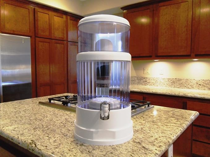 ZENWATER 6-Gallon Countertop Gravity Water Filter System - Portable Alkaline Filtration System - Enjoy Clean and Mineral-Rich Hydration at Home, Office, or Travel