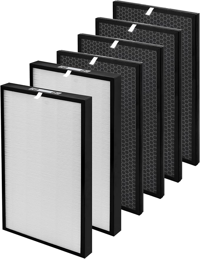 6 Pack 5000 Replacement Filters for Air Doctor 5000 Series Air Purifier, Includes 2 Efficiency + 4 VOC Units(Not Compatible with 5500 Series)