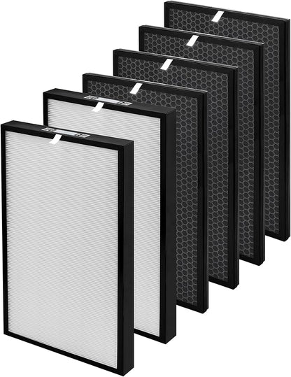 6 Pack 5000 Replacement Filters for Air Doctor 5000 Series Air Purifier, Includes 2 Efficiency + 4 VOC Units(Not Compatible with 5500 Series)
