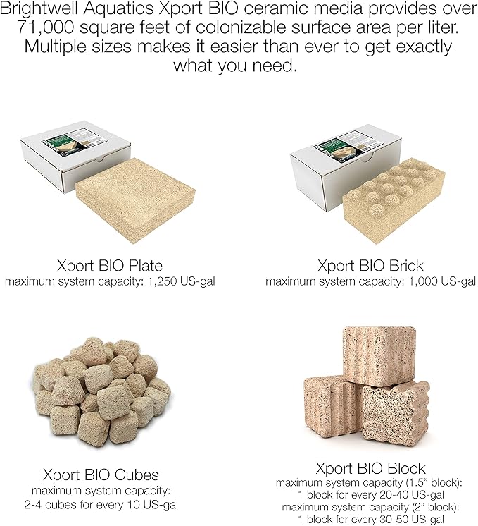 Brightwell Aquatics Xport BIO Cubes - Ultra-Porous Biological Filter Media for Filtration in Marine and Freshwater Aquariums