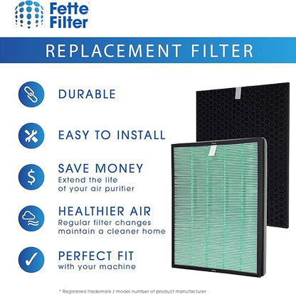 Fette Filter - Air Purifier Replacement Set Compatible with BioGS 2.0 Filter Kit for Model SPA-550A and SPA-625A Contains 1 Hepa Filter & 1 Carbon Filter