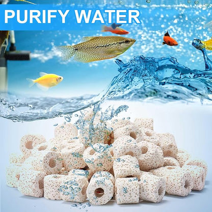 4 Set/48 Pcs Aquarium Filter Compatible with Fluval Spec(3, 5 Gal) Evo(5 Gal) Flex(9 Gallon), Activated Carbon, Foam Filter,Ammonia/Phosphate/Nitrite Remover Pad,Ceramic Ring,Cord, Grease,Bag