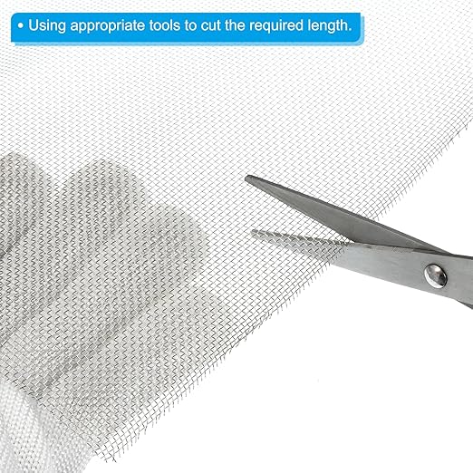PATIKIL 40" L x 10" W Woven Wire Mesh, 14 Mesh 316L Stainless Steel Air Vent Filter Screen for Window Security Vent Cover Filtration Animals Fence