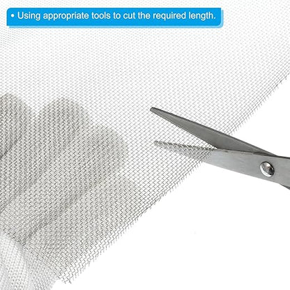 PATIKIL 40" L x 10" W Woven Wire Mesh, 14 Mesh 316L Stainless Steel Air Vent Filter Screen for Window Security Vent Cover Filtration Animals Fence