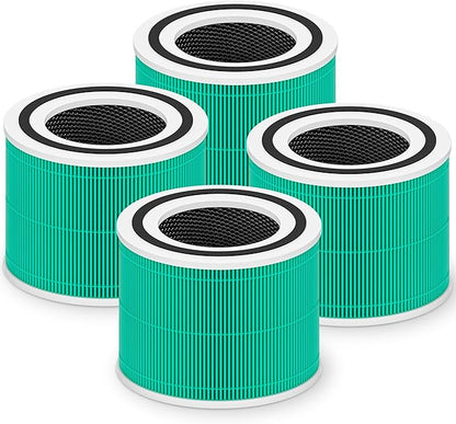 Core 300 Toxin Absorber Replacement Filter for LEVOIT Core 300 Core 300-P Core 300S Vortex Air Air Purifier, 3-in-1 H13 Grade True HEPA High-Efficiency Activated Carbon, Core 300-RF-TX, 4 Pack, Green
