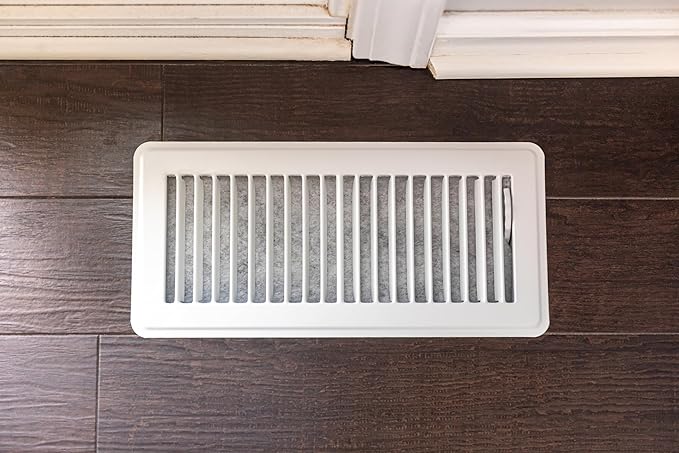 Duck Brand Air Vent Filters, Reduce Airborne Particles like Dust, Dander, Pollen and Trap Debris in your Ventilation System, Air Register Vent Filters for Home, 4 In. x 12 In., 12-Pack, White