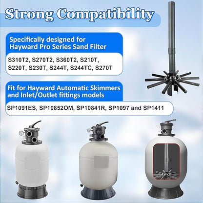 SX244DA Lateral Assembly with Center Pipe Compatible with Hayward s244t Sand Filter Tank, Threaded Lateral Assembly for Hayward S244TC, S270T, S270T2, Spa Pool Sand Filter Replacement Parts