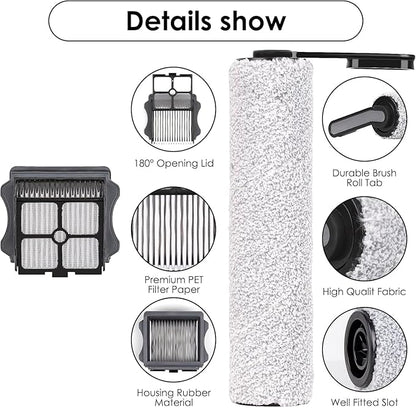 Replacement Brush Roller and HEPA Vacuum Filter Kit Compatible with Tineco Floor ONE S5 & S5 PRO Cordless Wet Dry Vacuum Cleaner Refill Accessories Kit