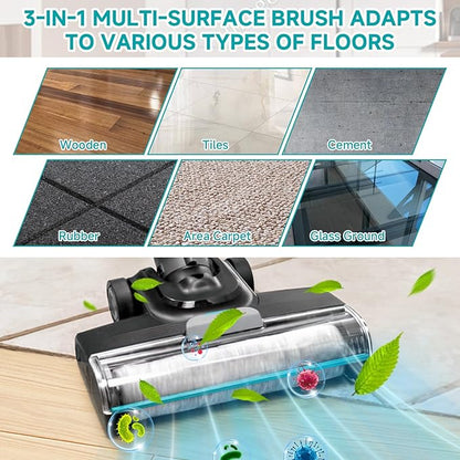 FFsign 3831 Roller Brush & Filter Replacement Compatible with Bissell Crosswave Hard Floor Expert 3831, HF2 3845N Vacuum, Floor Scrubber Wet Dry Vacuum Accessory Kit 2 Brush Rolls, 2 Filter Parts