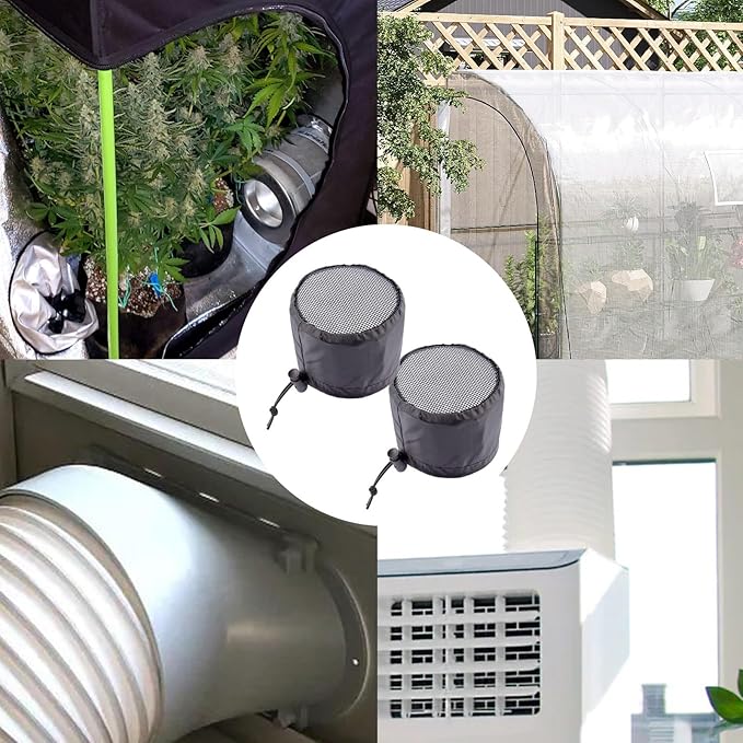 Grow Tents Vent - Dustproof Duct Filter, Flexible Vent Cover Tent with Two Pieces, Indoor Accessory Greenhouse Laundry Kitchen Rv, Grow Ten Covers for Plant Tent Airflow Control X0.39 Inches