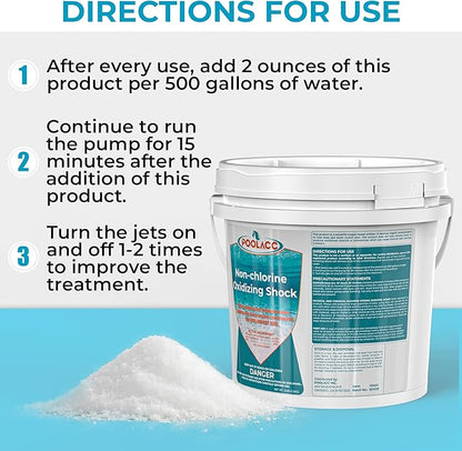 Non-Chlorine Spa Shock for Hot Tub, Chlorine-Free Shock Treatment for Hot Tubs, Spas and Swimming Pools, Quick Dissolving, Fast Acting Oxidizing Shock for Crystal Clear Water- 5lbs*8 Packs