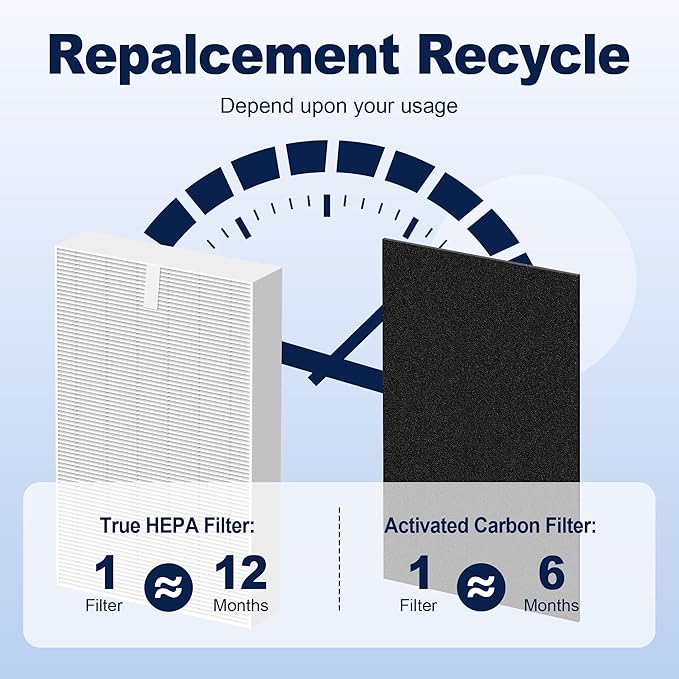 HPA300 HEPA Air Purifier Filter R Replacement for Honeywell Air Purifier HPA 100/200/300 and 5000 Series, 6 Pack True HEPA Filter Compatible with Honeywell R Filter (HRF-R3 & HRF-R2 & HRF-R1)