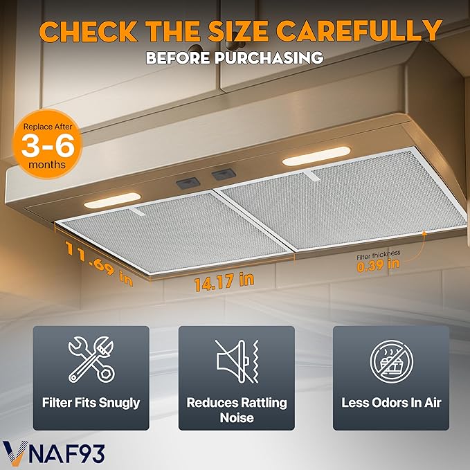 Upgraded 2 Pack BPS1FA30 Grease Filters 12"x14" Compatible with Broan Allure Range Hoods, Replaces 99010299 Vent Filters