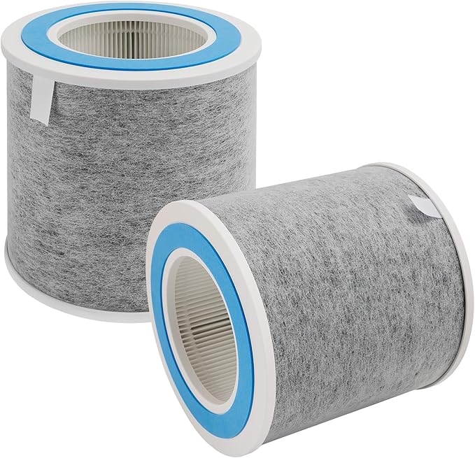 HP102 True HEPA Replacement Filter Compatible with Shark Air Purifier HP100, HP102, HC450, HC451, HC452, HC455, Compares to Part # HE1FKBAS and HE1FKPET, 2 Pack