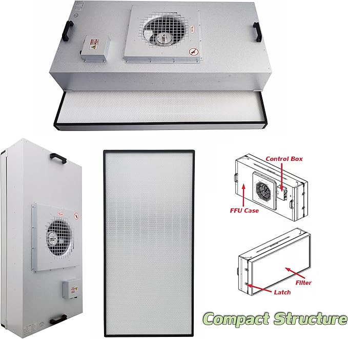 INTSUPERMAI Vertical Laminar Flow Hood Air Flow Clean Bench Workstation with HEPA Aluminum Blade Fan Rated Air Volume 706cfm Dust Free Room Workshop for Phone LCD Repair Workshop Laboratory Using 110V