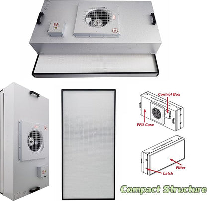 INTSUPERMAI Vertical Laminar Flow Hood Air Flow Clean Bench Workstation with HEPA Aluminum Blade Fan Rated Air Volume 706cfm Dust Free Room Workshop for Phone LCD Repair Workshop Laboratory Using 110V