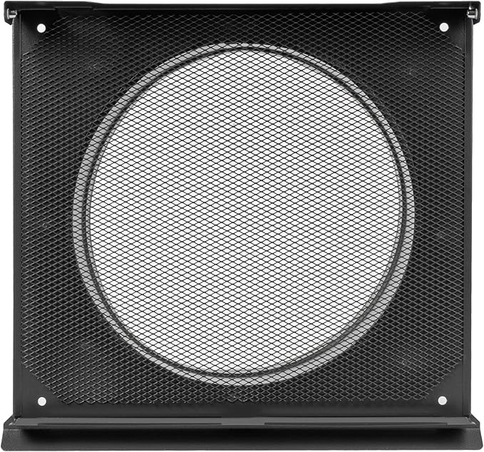 Vent Systems 10" Inch Supply Vent Cover with Rubber Gasket - Graphite Black Galvanized Steel - Robust and Weatherproof Outdoor Air Intake Box - Duct or Surface Mounting - Rain, Snow Protection