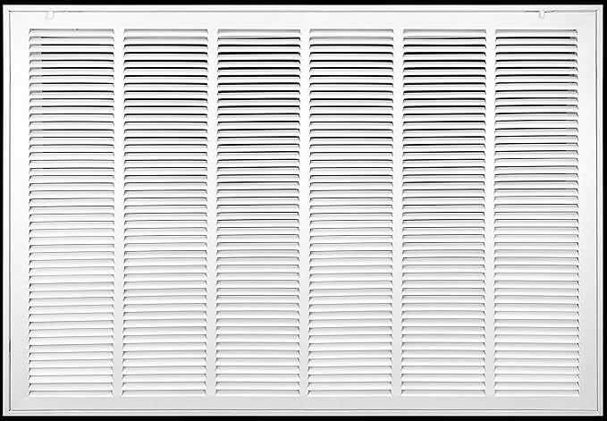 HVAC Premium 36" X 20" Steel Return Air Filter Grille for 1" Filter - Fixed Hinged - HVAC Duct Cover - Flat Stamped Face - White [Outer Dimensions: 38 5/8"w X 22 5/8"h]
