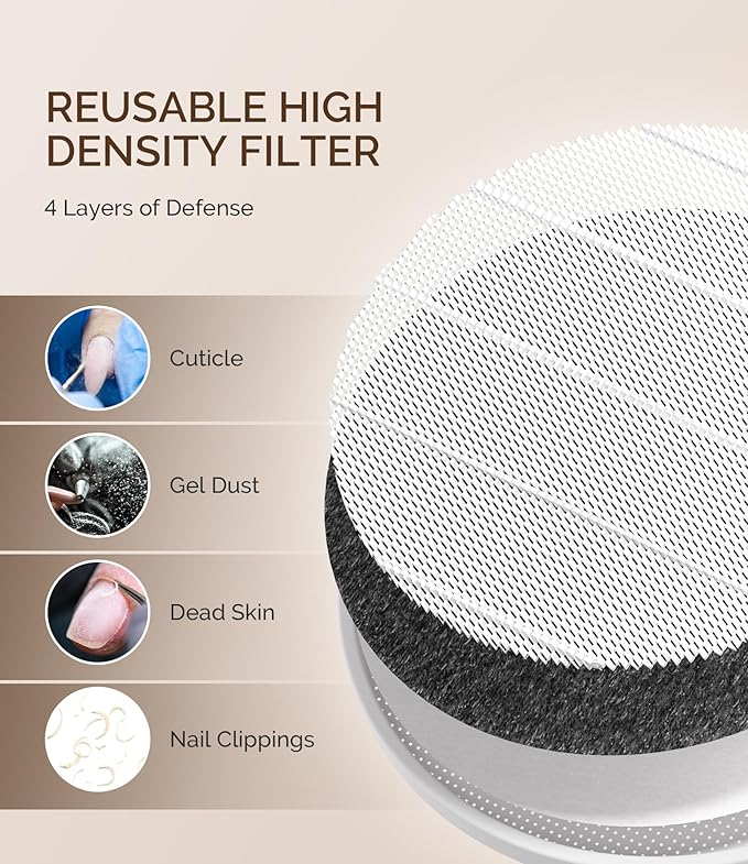 MelodySusie Advanced Cordless Portable Nai DustCollector, SProR 3500RPM Powerful Nail Vacuum Fan with 3 Suction Modes,Reusable Filter & Low Noise for Mobile Nail Tech, DIY Nail Artist & Home Use