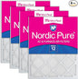 Nordic Pure 16x30x1 (Actual Size: 15 3/4 x 29 11/16 x 3/4) Tru Mini Pleat MERV 12 AC Furnace Air Filters – 2.5X More Media for Longer-Lasting, High-Efficiency Filtration - 4 Pack
