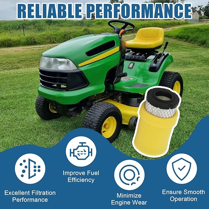 793569 793685 Air Filter Compatible with B&S 793569 4241 5415 John Dee-re GY21055 MIU11511 LA125 LA115 Craftsman YT3000 LT2000 Lawn Mower Tractor by Podoy (6 Pack)