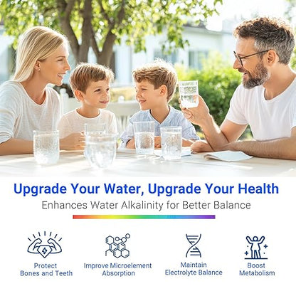 LCF Alkaline Countertop Water Filter, 𝐒𝐢𝐥𝐯𝐞𝐫 𝐈𝐨𝐧𝐬 Enhanced 6-Stage Stainless Steel Water Filter for Sink Faucet, Reduces Heavy Metals, Bad Taste & 99% Chlorine, 16,000 Gallons(2 Filters)