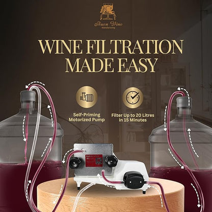 Buon Vino Mini Jet Wine Filter - Easy Bottle Filteration Brewing Kit - Simple Automatic Machine Accessories - Brew System Gadgets - Portable Homebrew Supplies - Electric Mini Whisk Filters Equipment