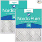 Nordic Pure 18x24x1 (Actual Size: 17 1/2 x 23 1/2 x 3/4) Pleated MERV 14 Air Filters 2 Pack